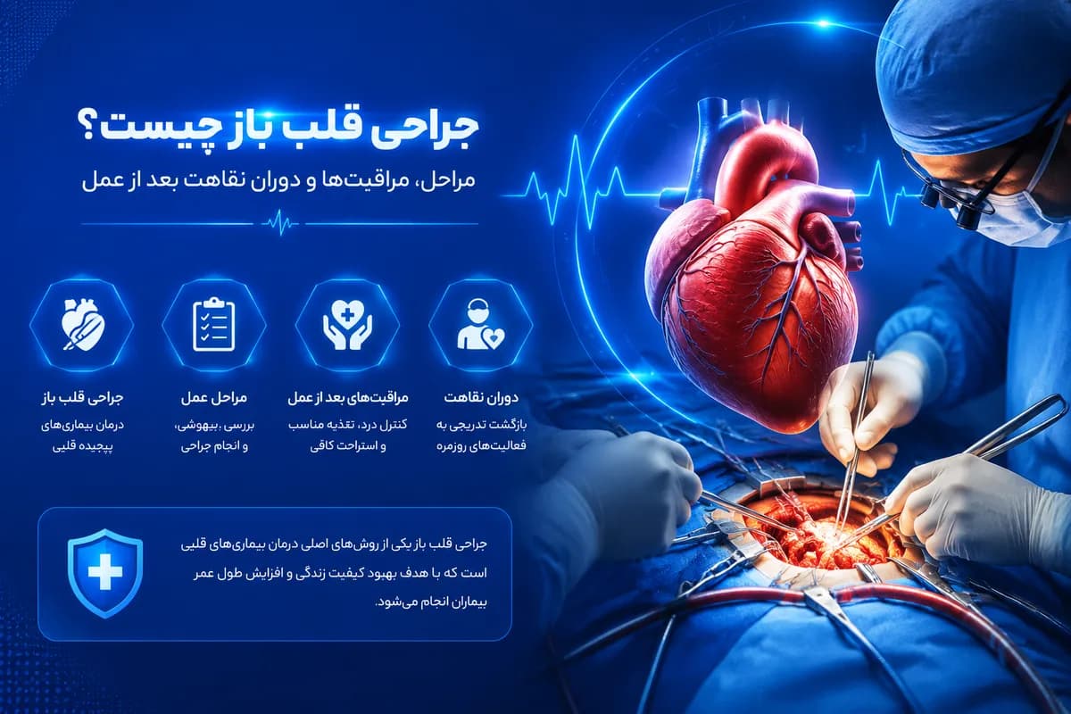 جراحی قلب باز چیست؟ مراحل، مراقبتها و دوران نقاهت بعد از عمل